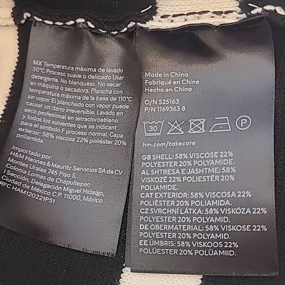 H&M Striped Mock Neck Sweater Black Cream Size M - Picture 10 of 12